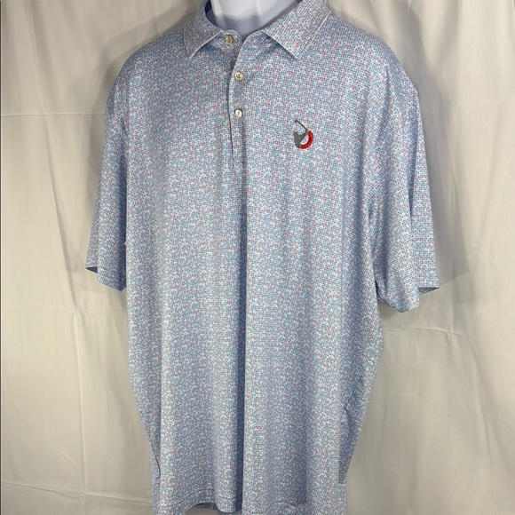 Peter Millar Blue Tour Championship Polo Shirt Lightweight Casual Size XXL - Picture 1 of 8